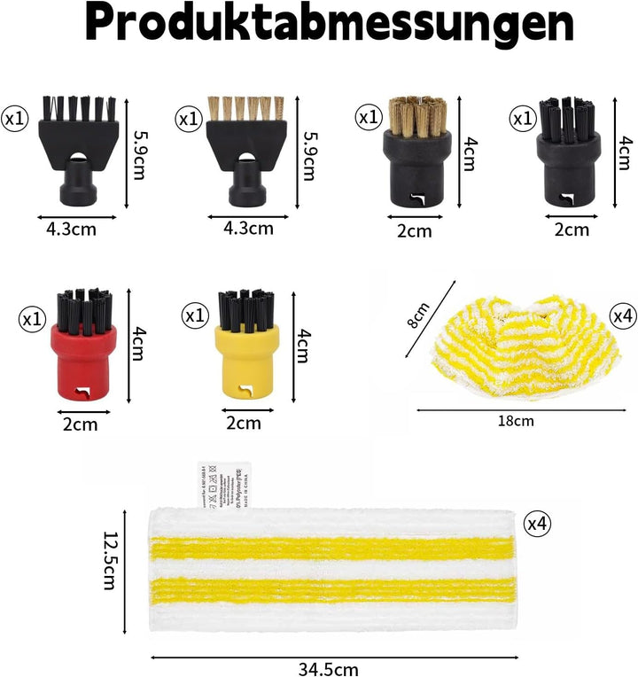 14 Stück Ersatzpads Set Kompatibel für Kärcher Dampfreiniger Zubehör EasyFix SC 1, SC 2, SC 3, SC 4,