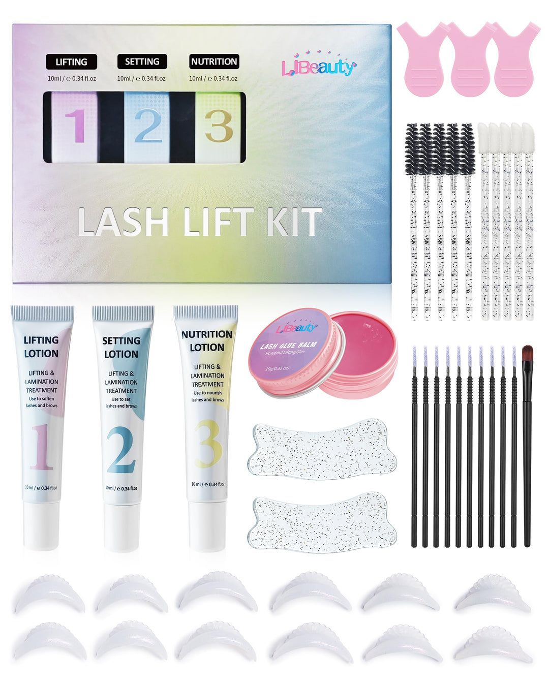 Libeauty Wimpernlifting Set & Brow Lifting Kit, Wimpern Lifting Kit mit Tube Design, Einfache Anwend
