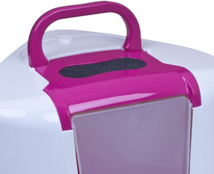 Katzentoilette Flip Corner pink + Streuschaufel + 2 Näpfe, pink