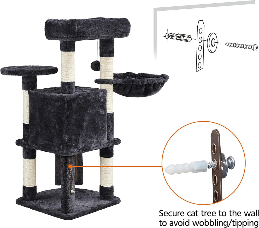 Yaheetech Kratzbaum Stabiler Katzenbaum Kletterbaum, mit Katzenhöhle Kratzbrett Plüsch Sisal, Katzen