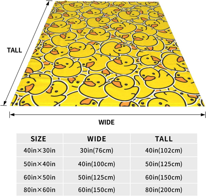 Gelbe Entendecke, gemütliche, pillingfreie, süsse Überwurfdecke, weiche, warme, leichte Flanelldecke