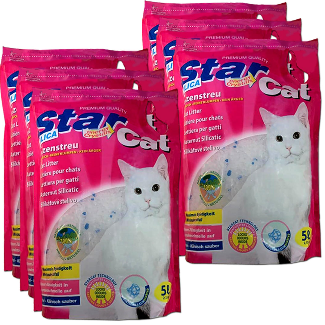 Star Cat Silikat Hygiene Katzenstreu vom PowerCat Hersteller 6X 5L (30L) mit Magic Power Clean Cryst