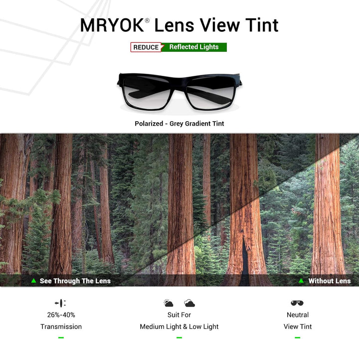 Mryok Ersatzgläser für Oakley Turbine Rotor Polarisiert – Grauverlaufs-tönung Mryok, Polarisiert – G