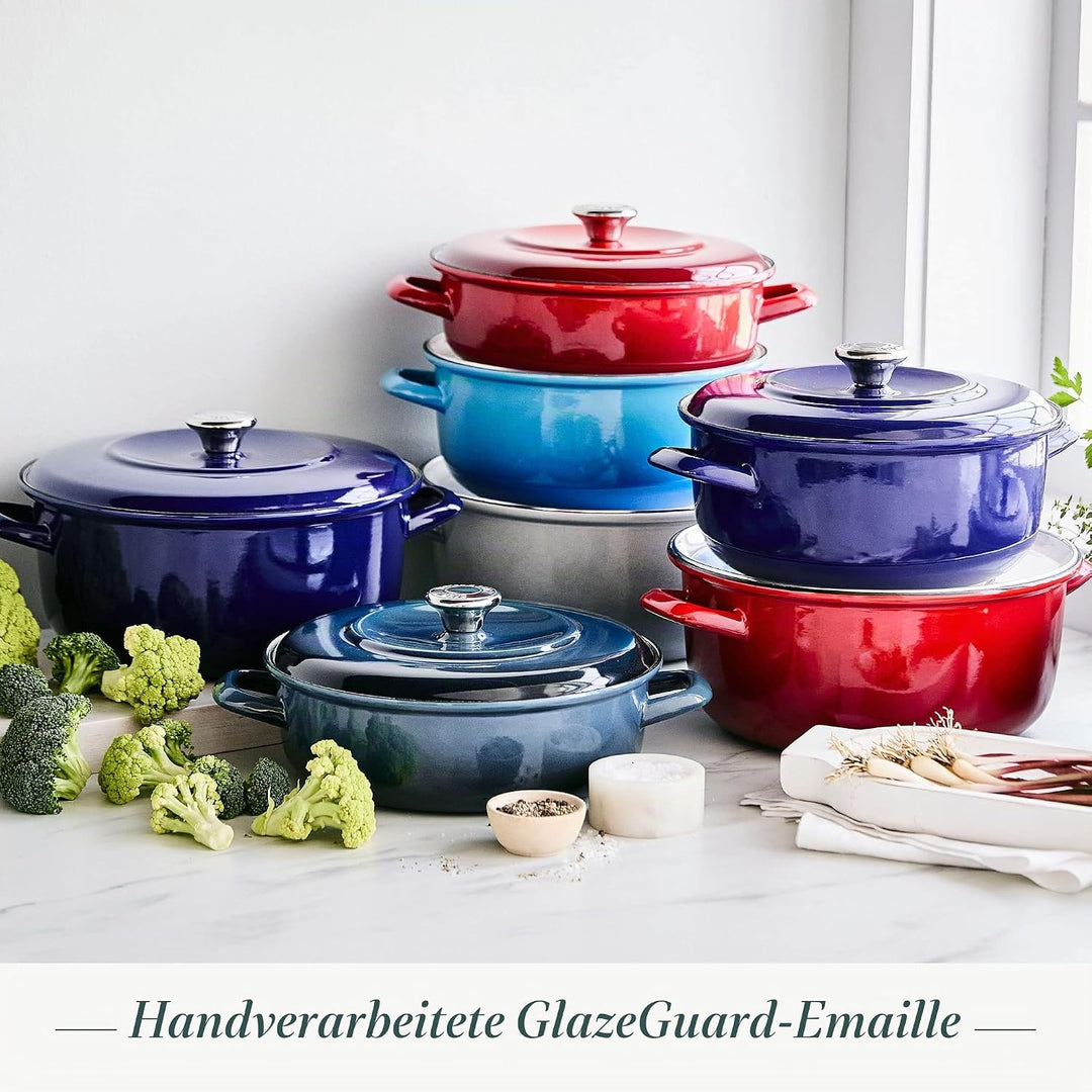 Merten &amp; Storck Dutch Oven Runder Schmortopf, 26cm/5 Liter, Tiefblau mit Farbverlauf 26cm/5L Tiefbla