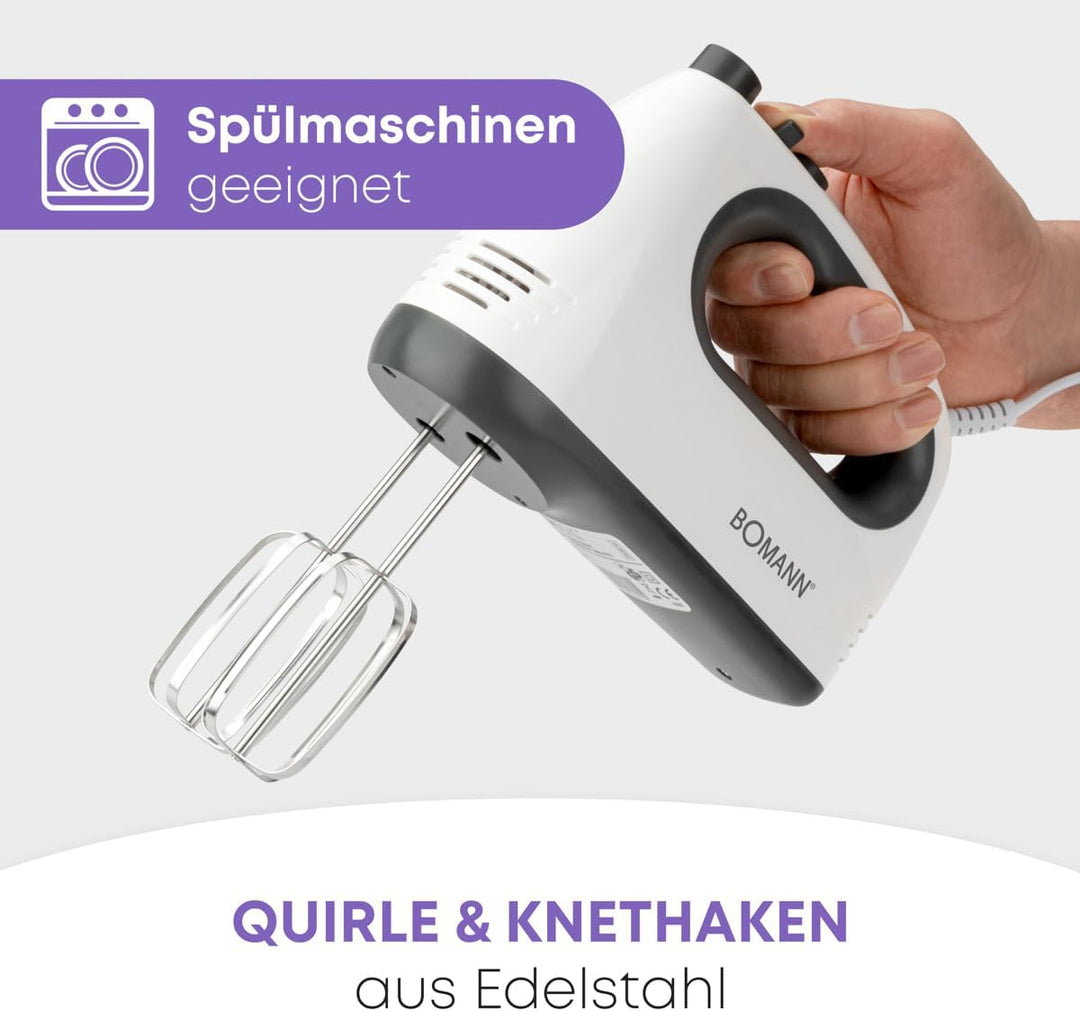 Bomann® Mixer | kraftvoller 400 Watt-Motor | Handmixer | Turbostufe & 5 Geschwindigkeitsstufen | Han