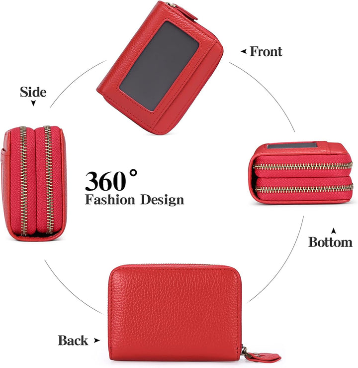 GAEKEAO Damen Geldbörse klein aus Echtes Leder, Geldbeutel für Frauen mit RFID-Schutz, Mini Damen Po