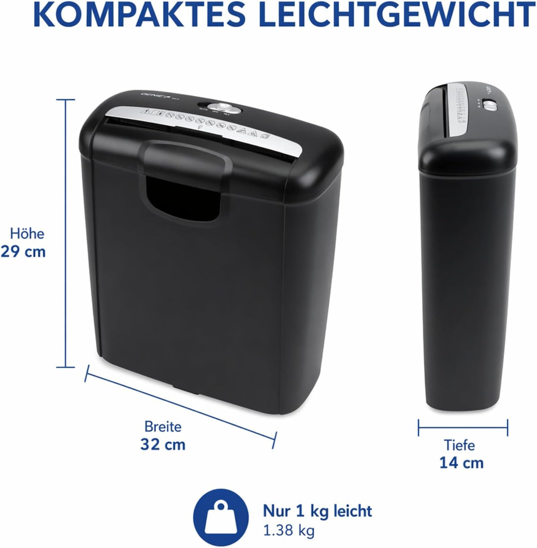 Genie 240S Profi Aktenvernichter Streifenschnitt | Aktenschredder bis zu 6 Blatt | Sicherheitsstufe