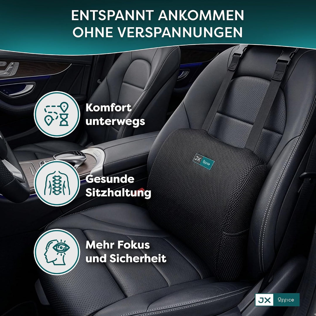 Rückenkissen – Ergonomische Lordosenstütze aus Memory Foam – Für mehr Sitzkomfort zuhause, im Büro &amp;