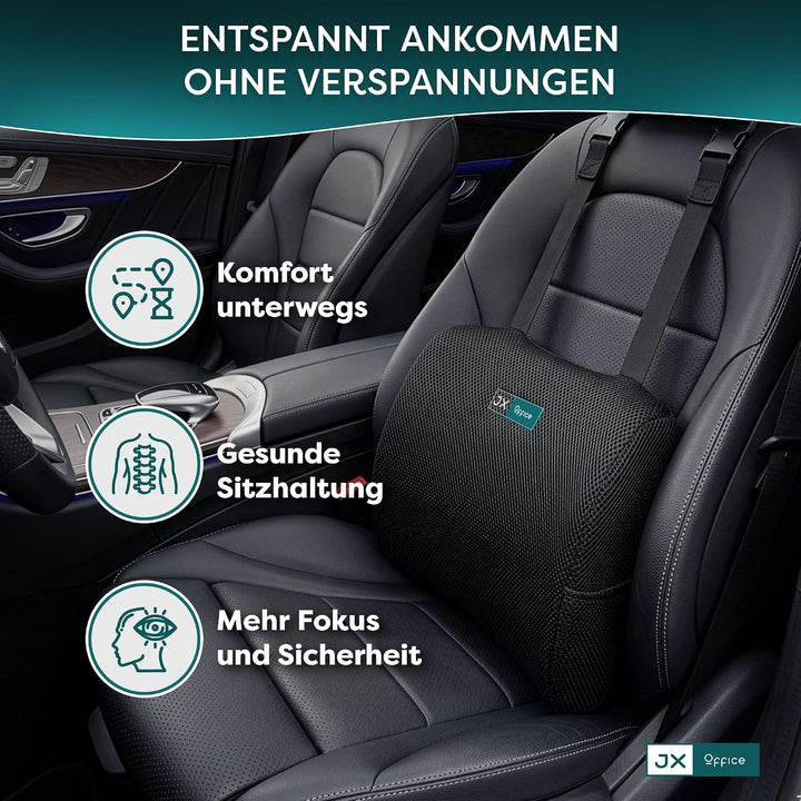 Rückenkissen – Ergonomische Lordosenstütze aus Memory Foam – Für mehr Sitzkomfort zuhause, im Büro &amp;
