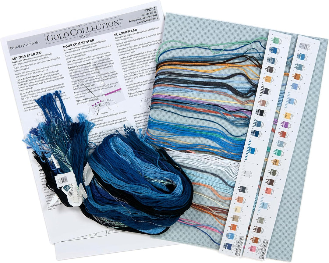 Dimensions Kit Aurora Kabine Zählmusterpackung mit Zählmuster, Baumwolle, grau, Onе Paсk, 2, Aurora