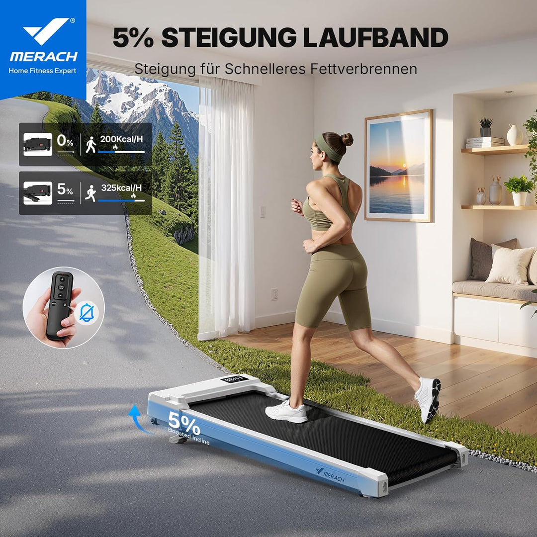 MERACH Walking Pad, 3 in 1 Laufband Für Zuhause, 0%-6% Steigung Laufband Schreibtisch für Zuhause un