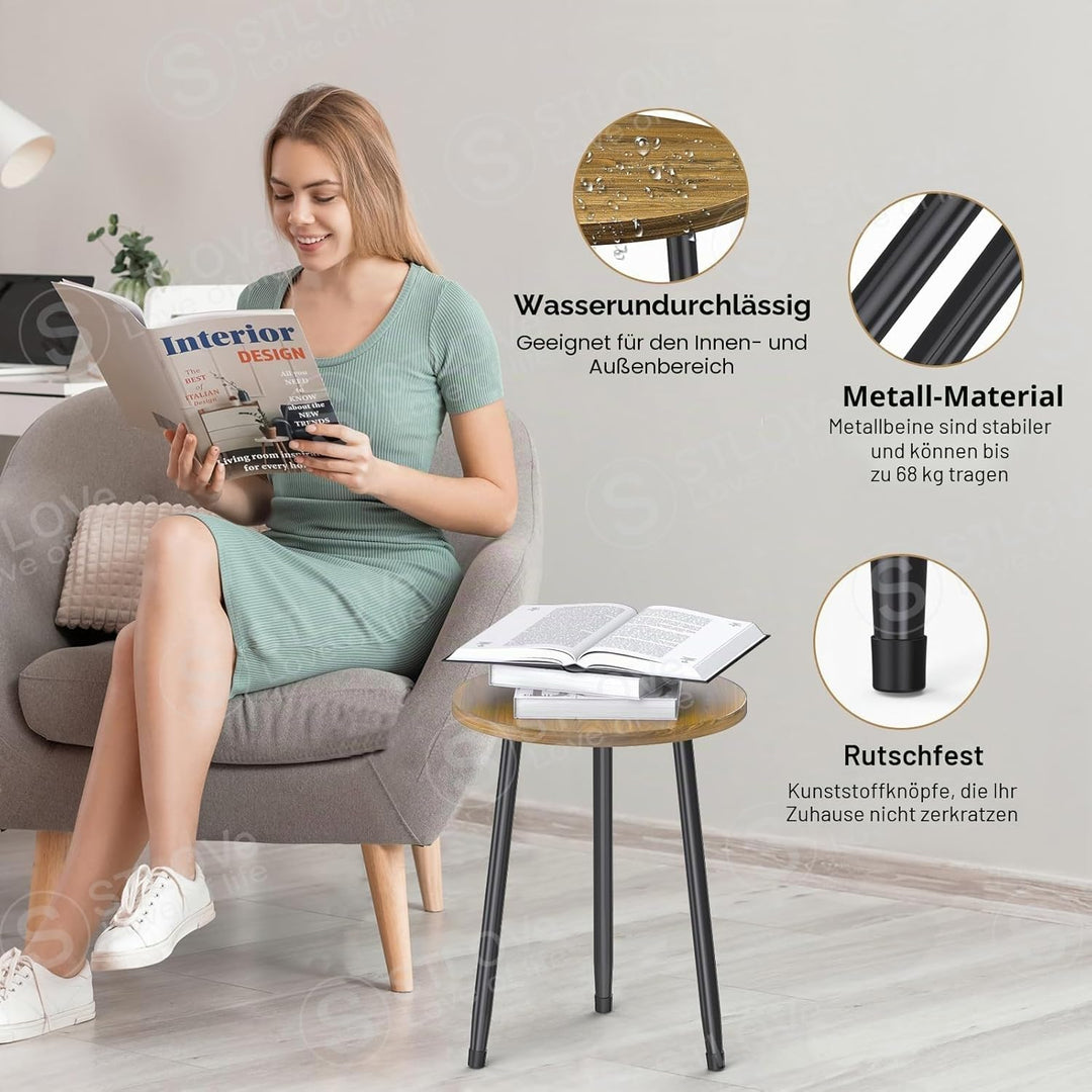 STLOVe Pflanzenhocker, Blumentopf Beistelltisch Rund, Couchtisch, Sofatisch, Blumenhocker Pflanzenst