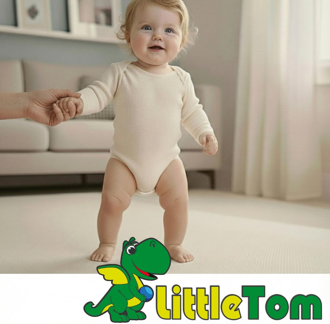 LittleTom 9 Teile Spielmatte Baby Puzzlematte ab Null - 30 x 30 cm Krabbelmatte Bodenmatte Kinder -