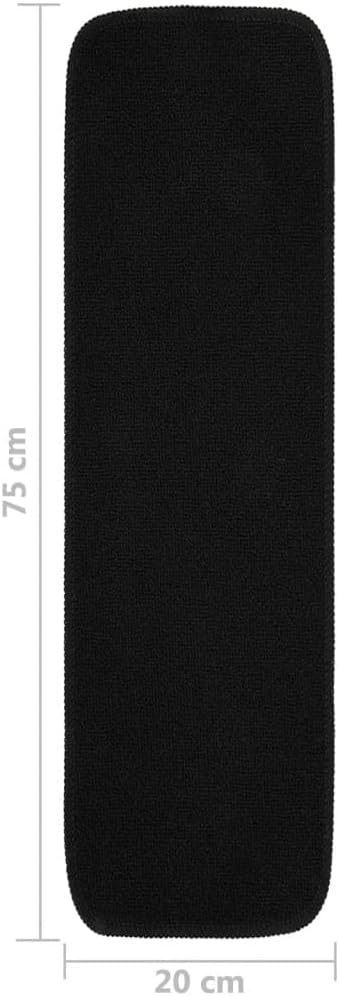 homiuse Antirutsch Stufenmatten 15 STK. 75x20 cm Schwarz Rechteckig Treppenstufen Matten Modern Stuf
