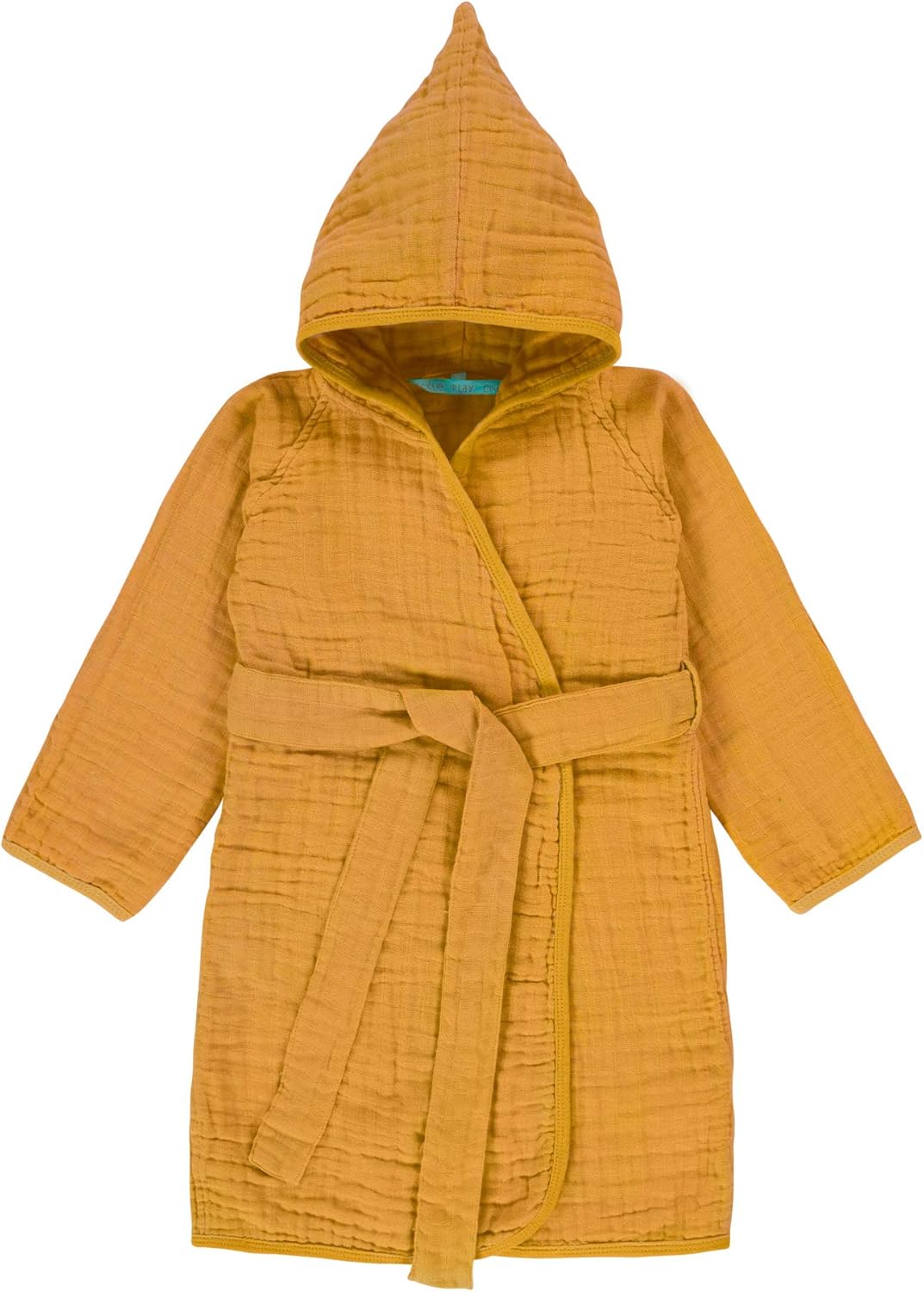 LÄSSIG Kinder Bademantel Baumwolle/Muslin Bathrobe 12-18 Monate Mustard, 12-18 Monate Mustard