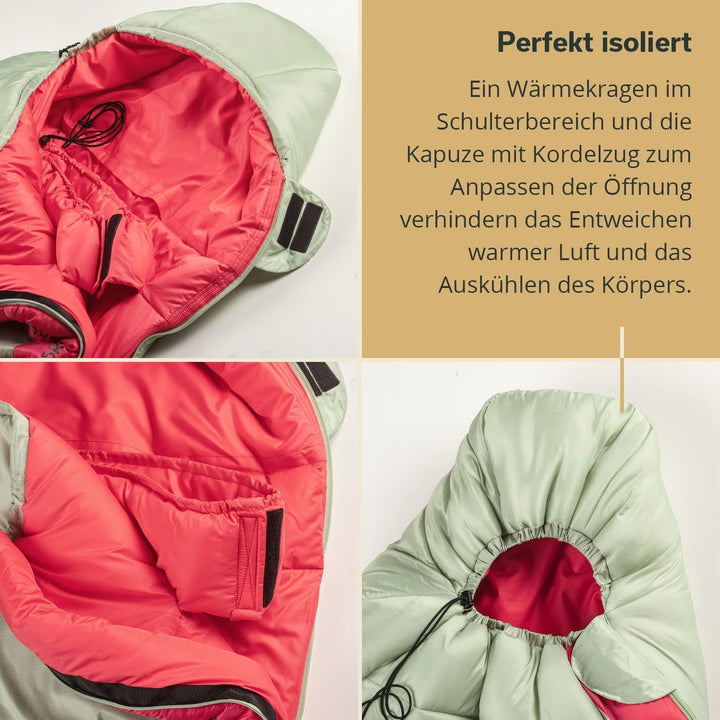 Skandika Schlafsack Gjora | Mumienschlafsack für Junior/Erwachsene/Kinder, 3-4 Jahreszeiten, Nylon-R