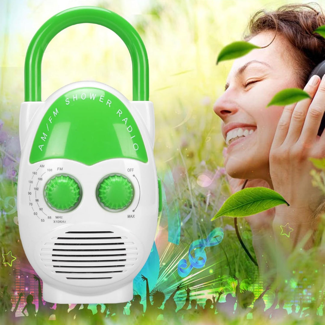Tragbares AM -FM -Duschradio, IPX5 Wasserdehnung Badezimmerradio mit Eingebauter Lautsprecher, Einst
