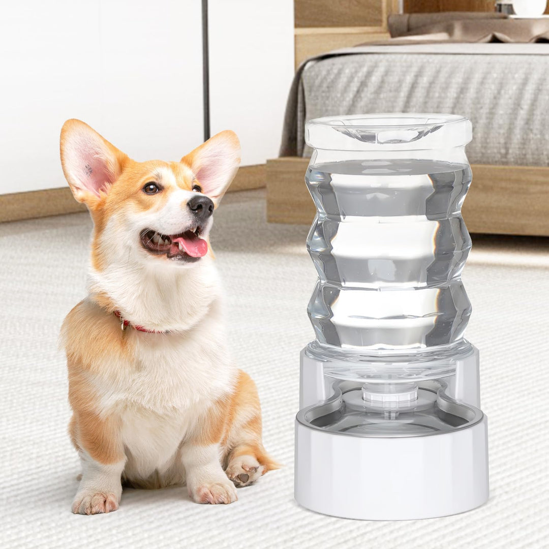Sfozstra Wasserspender für Hunde aus Edelstahl, 6 l, Weiss, gross, BPA-frei, automatischer Schwerkra