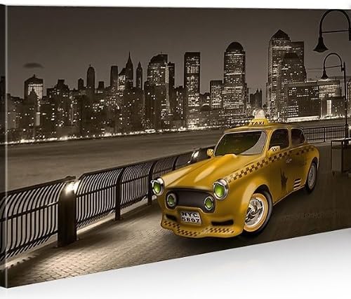 islandburner Bild Bilder auf Leinwand Trabi 1p Yellow Cab New York XXL Poster Leinwandbild Wandbild