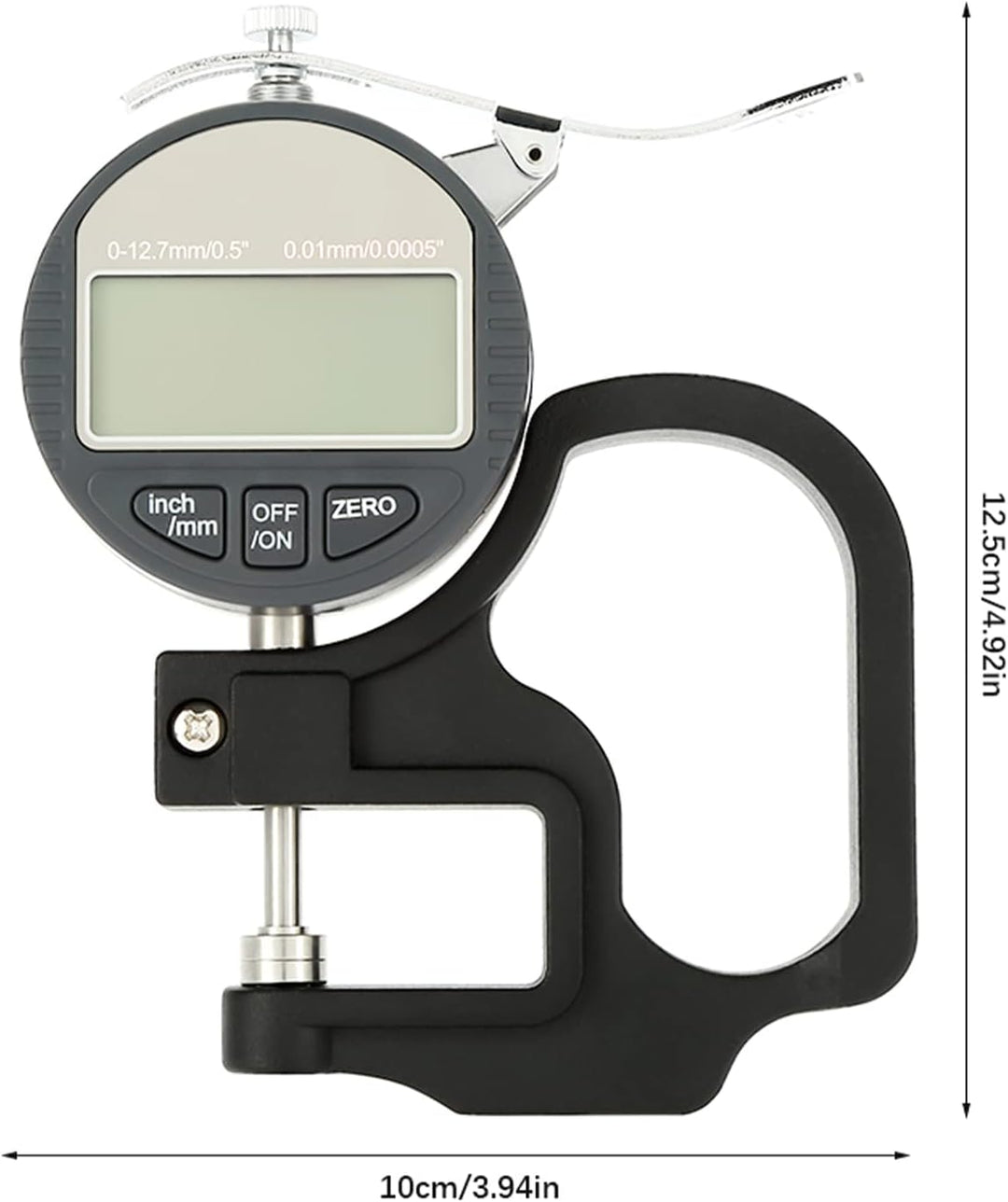 Digitaler Dickenmesser, 0.0005in /0.01mm, 0.5 inch /12.7mm, Elektronischer Mikrometer Dickenmesser m