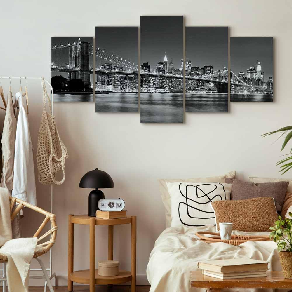 murando - Wandbilder XXL New York City 150x75 cm 5 tlg Wand Deko Leinwand Bilder Gross Wanddeko Wohn