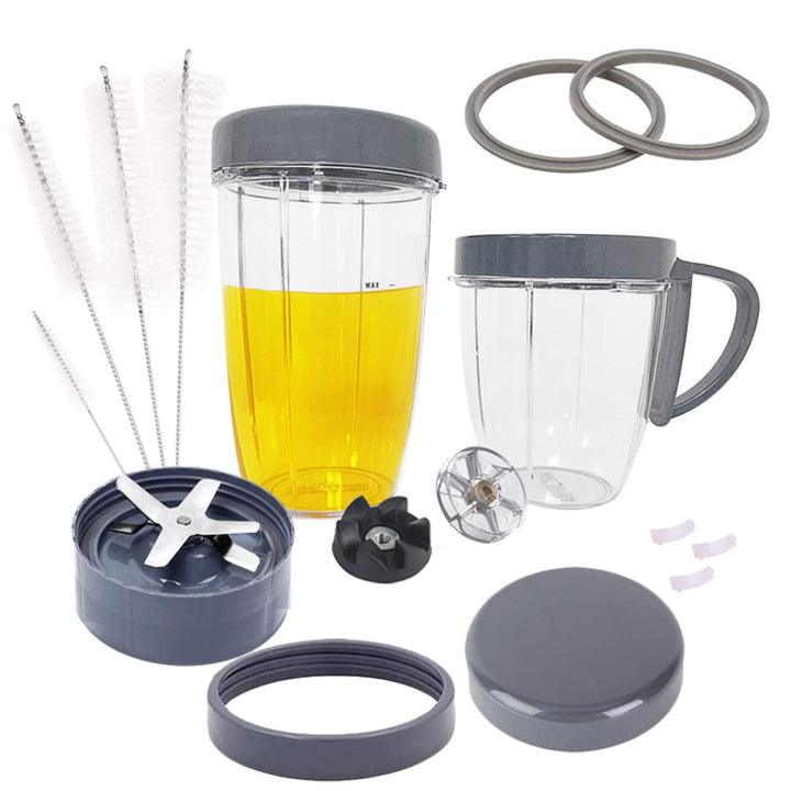 Ersatzteile für NutriBullet, 2 Tassen, Abziehklinge, 2 wiederverschliessbare Deckel, 2 Dichtungen, 2
