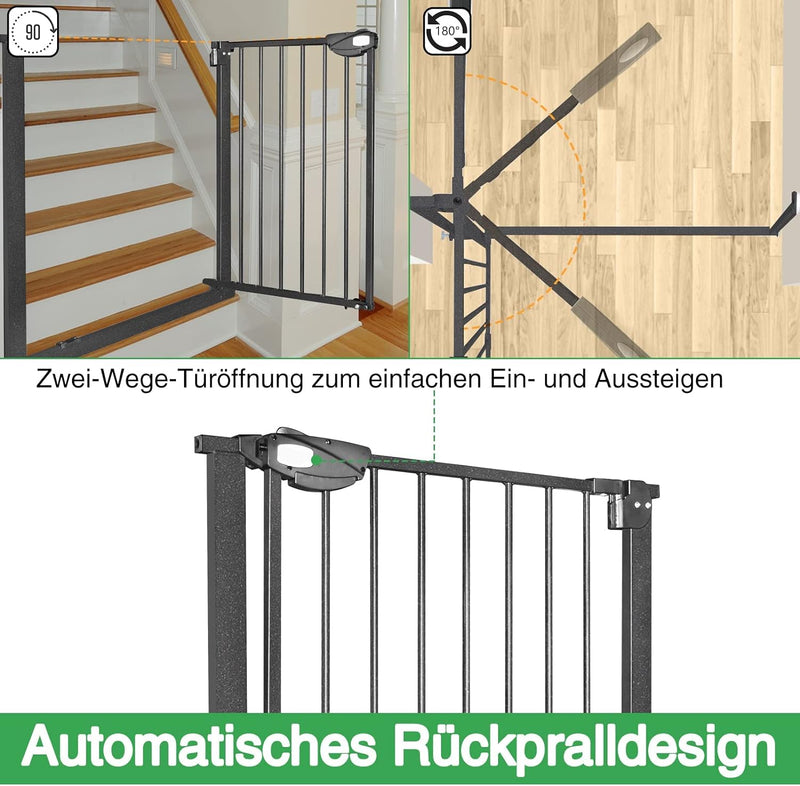 UISEBRT Türschutzgitter Ohne Bohren Treppenschutzgitter für Kinder 85-95cm breit, Auto-Close Baby Sc