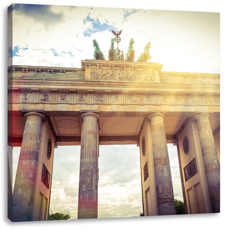 Pixxprint Schönes Brandenburger Tor in Berlin, Format: 70x70 auf Leinwand, 70x70