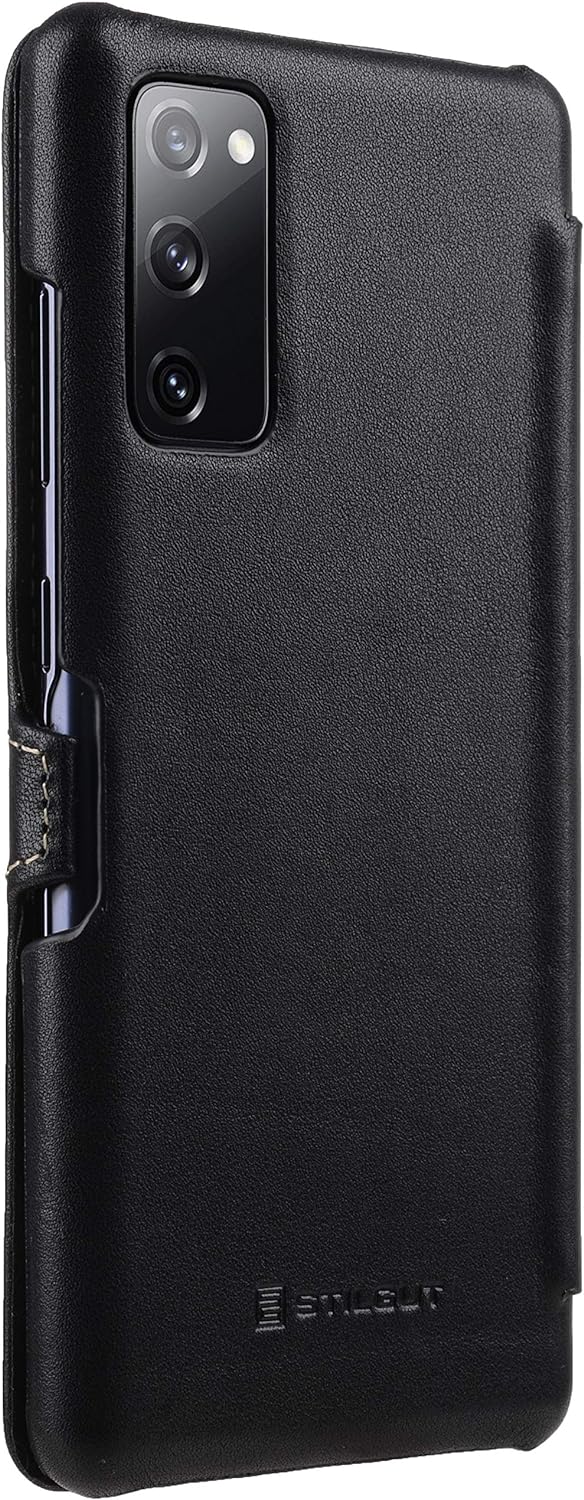 STILGUT Book Case kompatibel mit Samsung Galaxy S20 FE Hülle aus Leder zum Klappen, Klapphülle, Hand