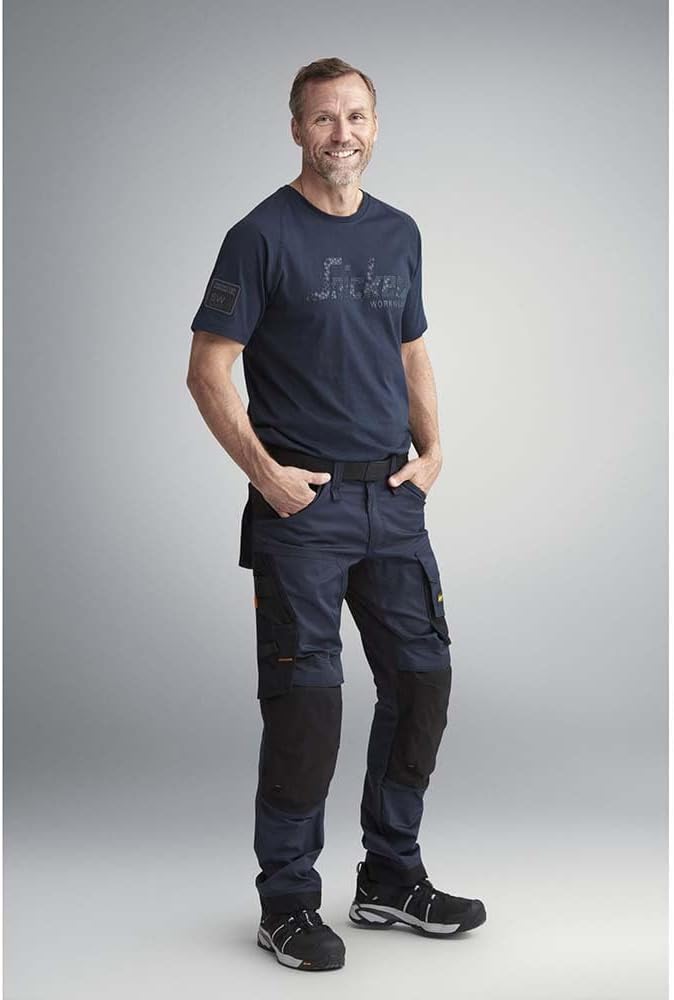 Snickers Workwear Unisex Pantalones Elásticos Azul Marino-Negro Talla AllroundWork Elastische Hose,