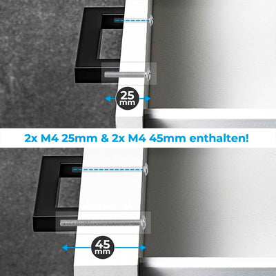 Stahlia 10 x Möbelgriffe Schwarz matt Lochabstand 128mm Edelstahl Schrankgriffe Küchengriffe Schrank