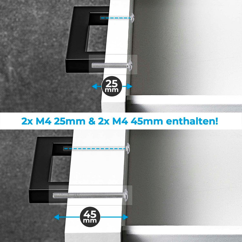 Stahlia 10 x Möbelgriffe Schwarz matt Lochabstand 128mm Edelstahl Schrankgriffe Küchengriffe Schrank