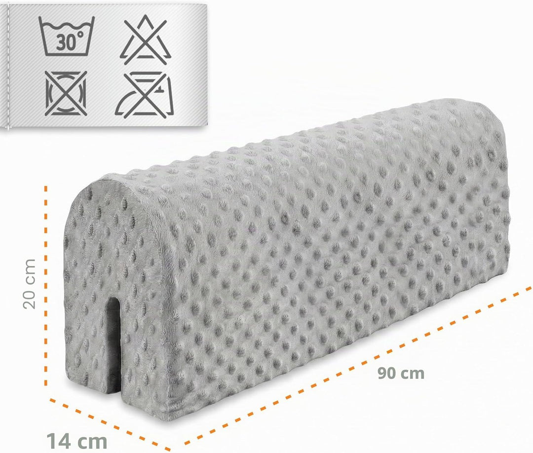 Bettkantenschutz für Kinderbetten 90 cm - Schutz für Bettrahmen Kantenschutz Kinder Babybett Hellgra