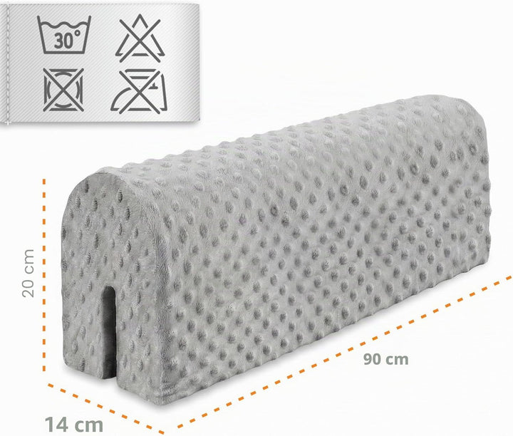 Bettkantenschutz für Kinderbetten 90 cm - Schutz für Bettrahmen Kantenschutz Kinder Babybett Hellgra