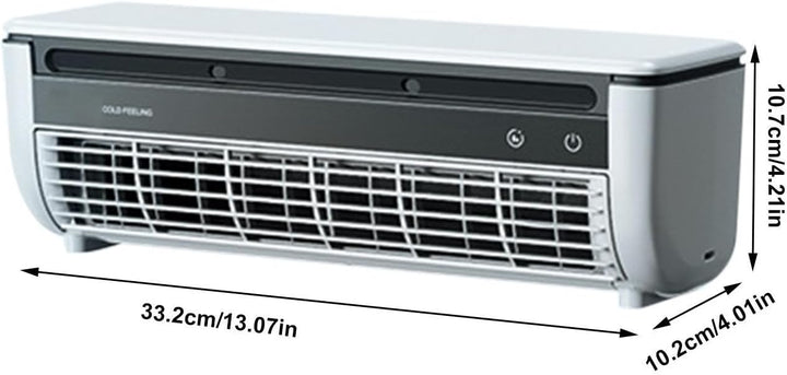 Wandmontierter Klimaanlagenventilator, Kabelloser USB-wiederaufladbarer Luftkühler mit 3 Geschwindig