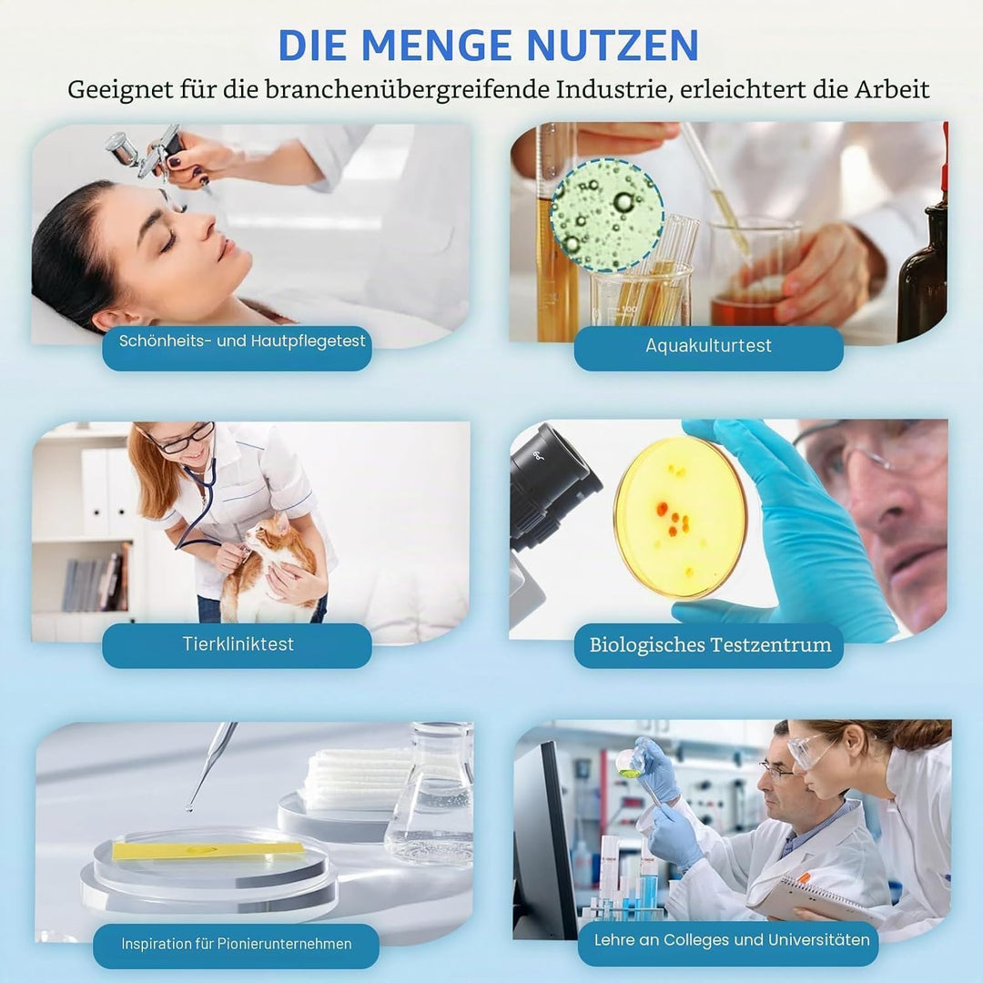 Trinokulares optisches Mikroskop, 40- bis 5000-fache Vergrösserung, wissenschaftliches Profimikrosko