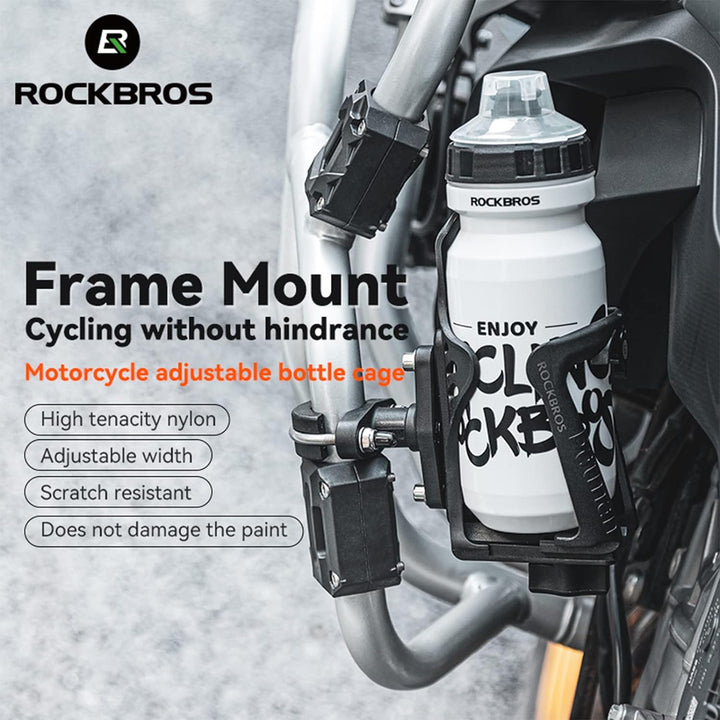 ROCKBROS Flaschenhalter Fahrrad, Motorrad Flaschenhalter mit 360 Grad Drehbarer Einstellbare Leicht