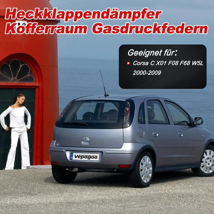 Vepagoo Heckklappendämpfer Gasdruckfedern für Opel Corsa C F08 F68 W5L 2000-2009 kofferraum dämpfer