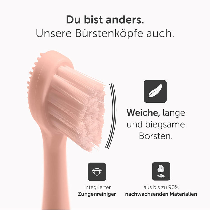 Wondersmile Ersatzbürsten Schallzahnbürste (Soft, Atomic Rose, 12er Pack) - Bürstenköpfe für Wonders