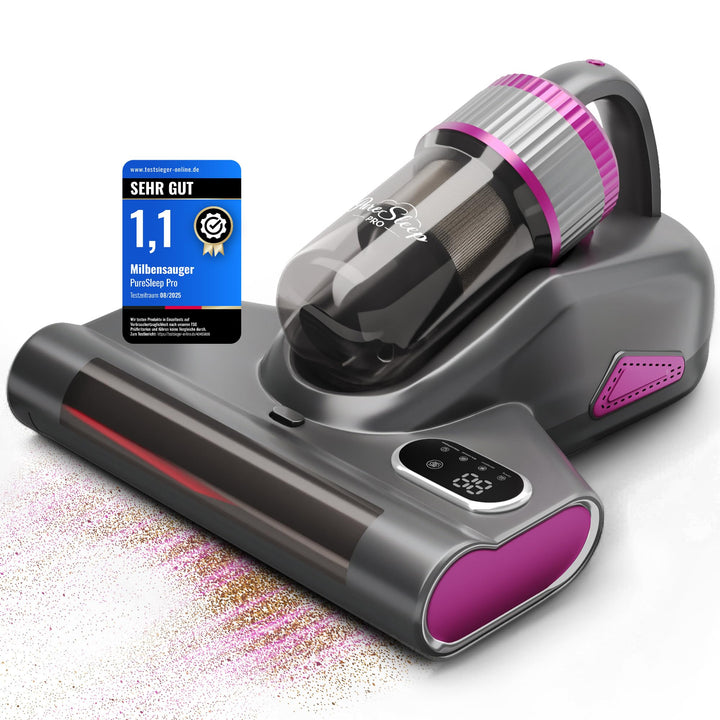 Milbensauger für Matratzen [UV-Licht 99,9% Milbenentfernung] 9600 Pa Kabellos 2600 mAh Warmluft Matr
