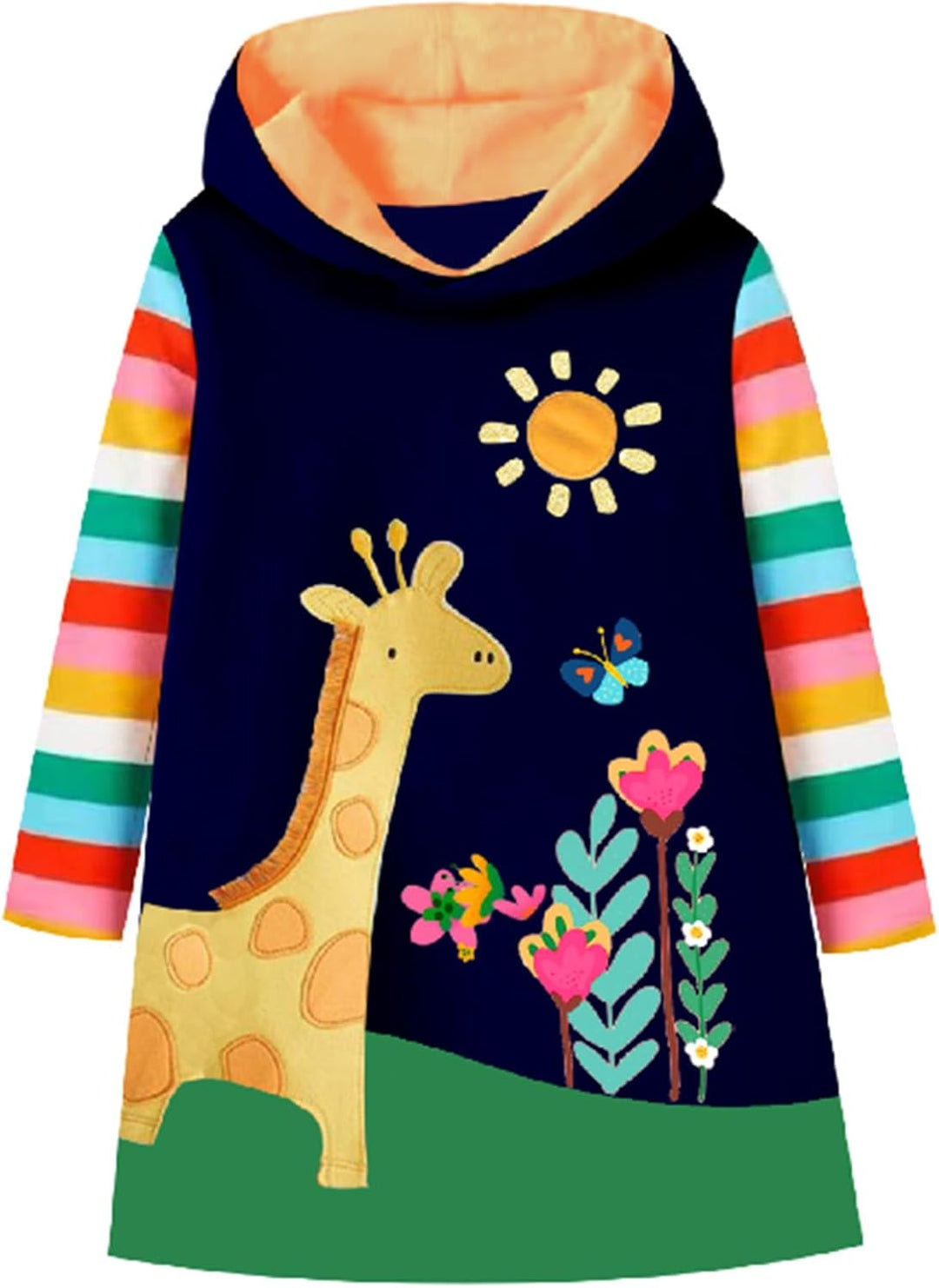 VIKITA Mädchen Kapuzenpullover Kleider Baumwolle Hoodie Herbst Winter Freizeit 2-8 Jahre 2-3 Jahre L