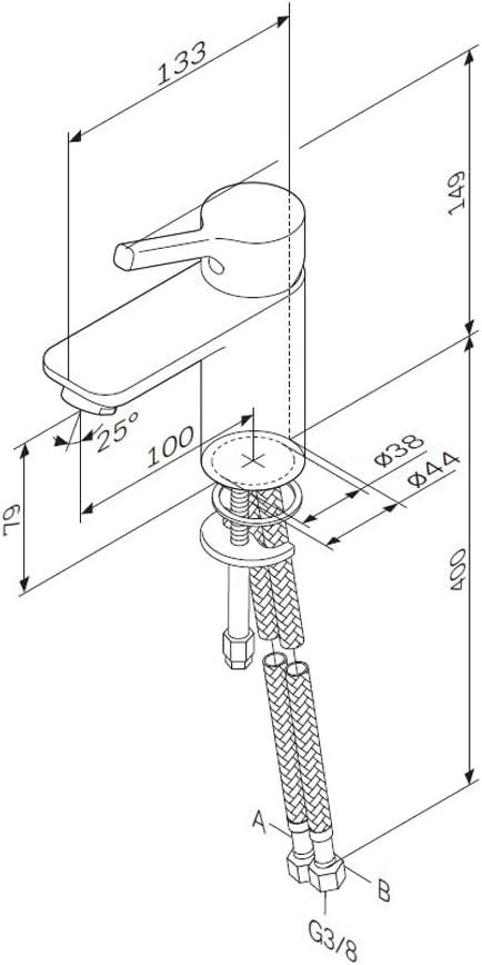 AM.PM X-Joy S FXB02100 Waschtischarmatur mit Einhebelmischer | SoftMotion Keramikkartusche, Neoperl