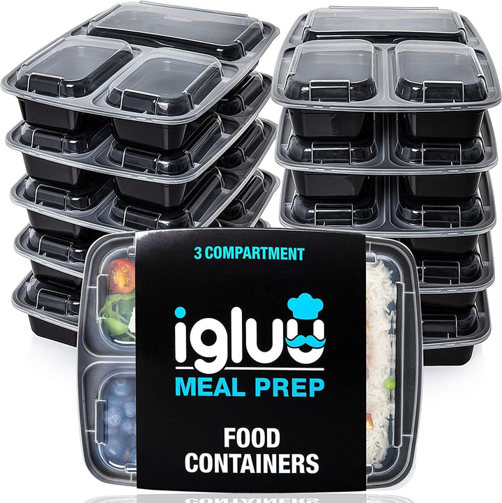 Igluu Meal Prep Boxen mit Deckel (20er-Pack) - wiederverwendbar, mikrowellen-, gefrier-, spülmaschin