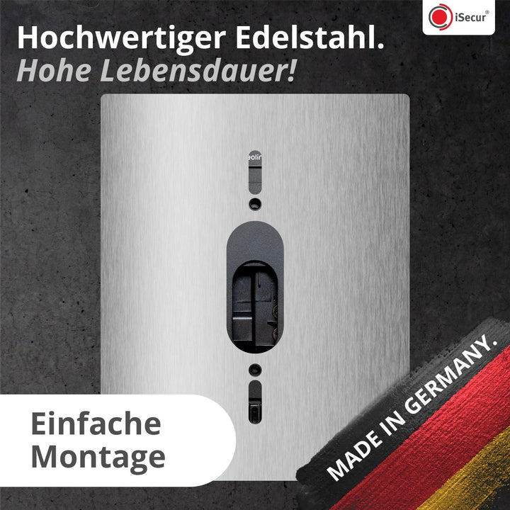 iSecur Blende passend für Reolink Akku-Videotürklingel aus Edelstahl I Video-Doorbell I Klingelschil