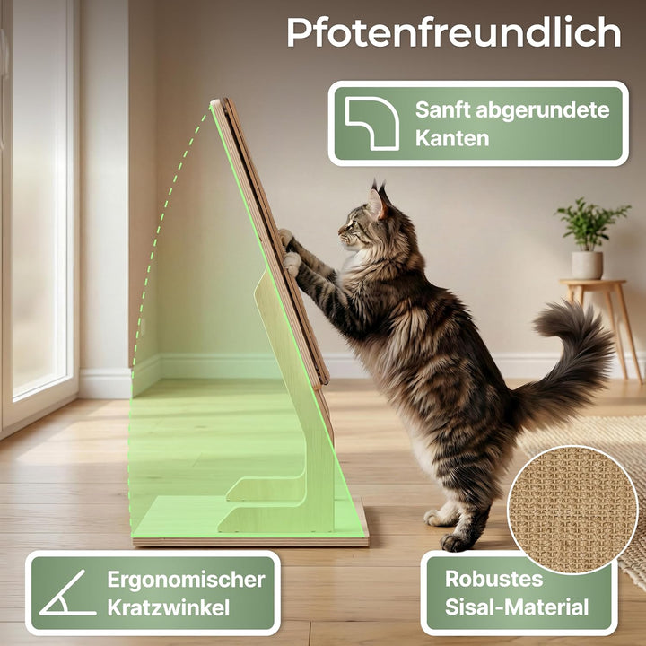 WOOWOOD Kratzbrett Katzen für Wand und Boden- Widerstandsfähige Kratzmatte, Kratzmöbel aus hochwerti