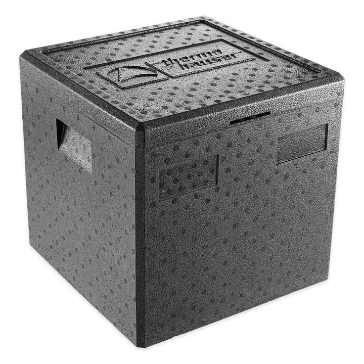 thermohauser EPP-Thermobox Pizza schwarz mit Deckel - 41,5 Liter - 41 x 41 x 40 cm - Pizzabox für Li