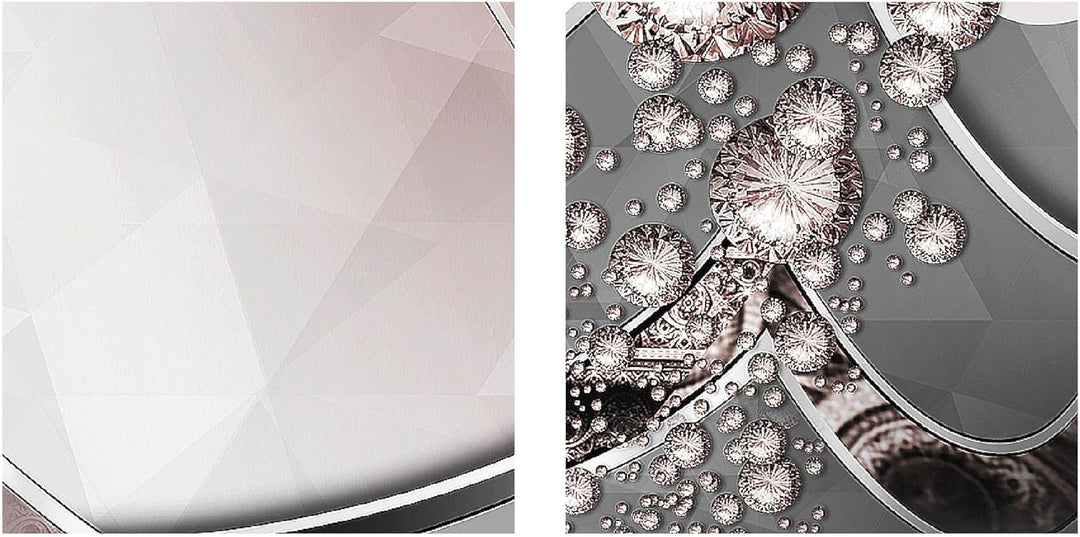 Runa Art Bild Modern Abstrakt - Made in Germany - Wandbilder Diamant Grau Rosa 4 Teilig 109142a 100