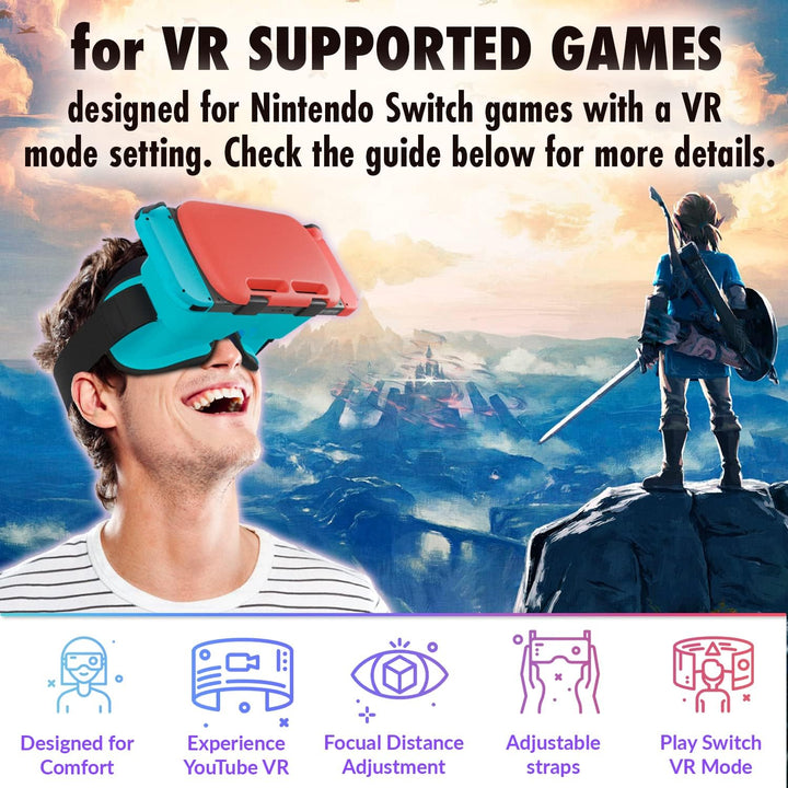 Orzly VR-Headset für Nintendo Switch und Switch-OLED-Konsole mit verstellbarem Objektiv für EIN Virt