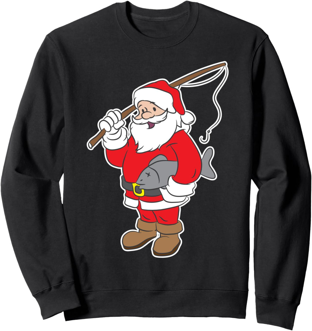 Weihnachtsmann, lustig, niedlich, zum Angeln, Weihnachten Sweatshirt