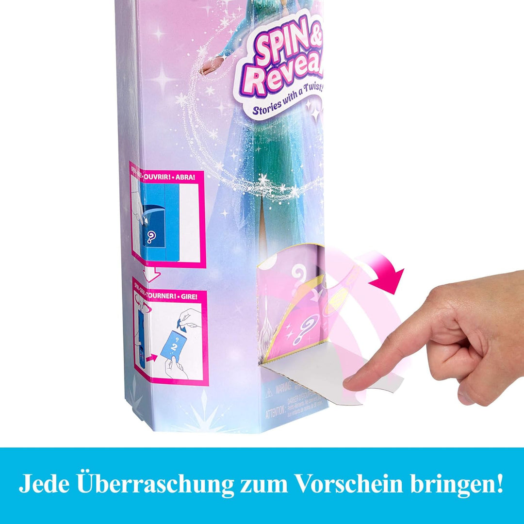 Mattel Disney Die Eiskönigin Elsa Modepuppen-Set, Spin & Reveal mit 11 Überraschungen, darunter 5 Ac